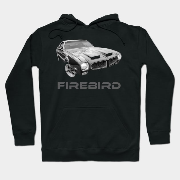 1971 Firebird B/W Hoodie by MotorPix